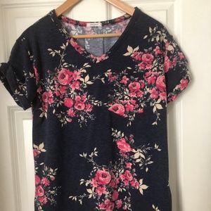 Navy floral tunic